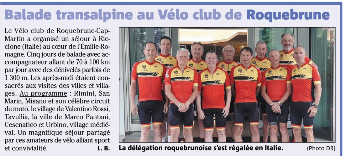 Séjour à Riccione du 4 au 11 Juin 2023